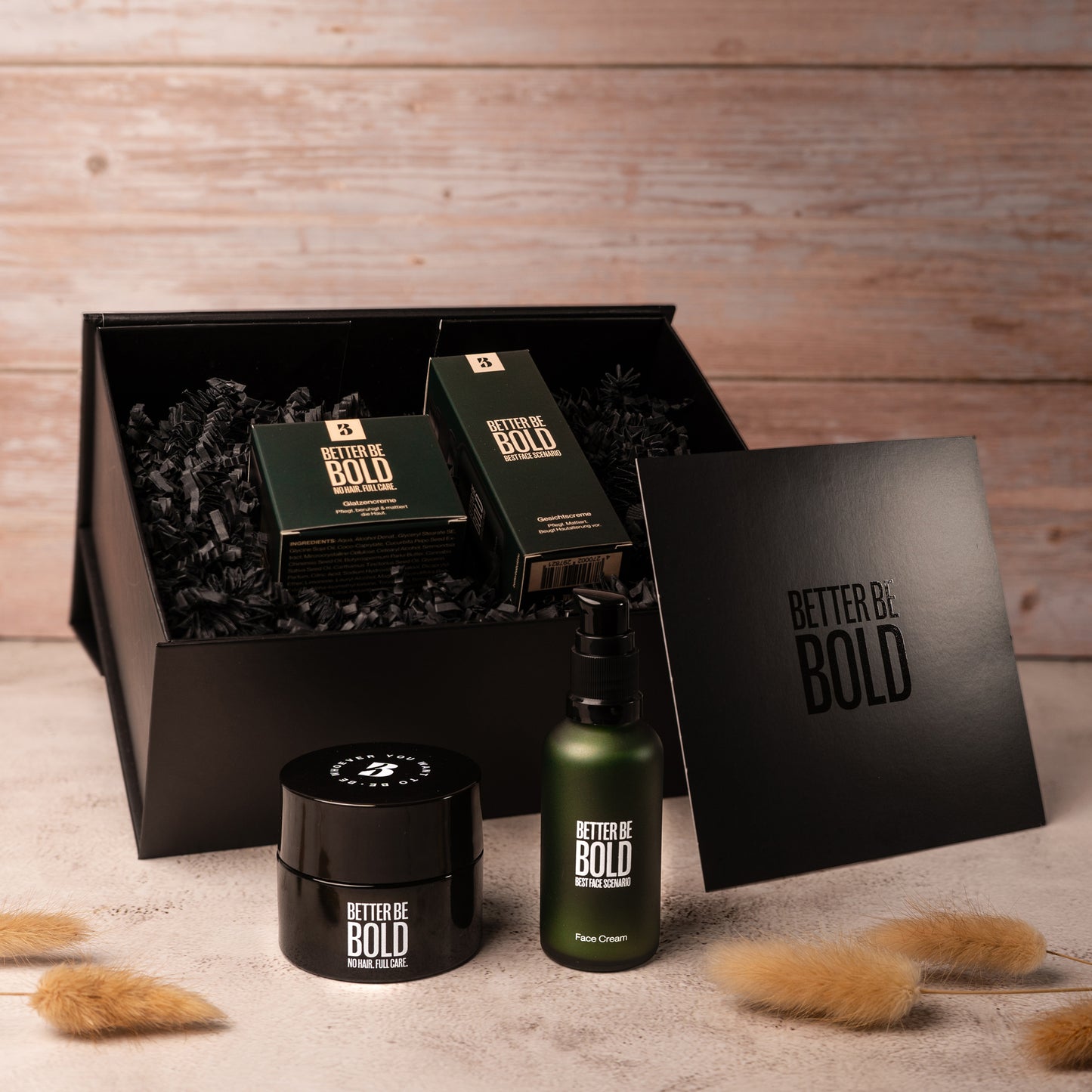 BETTER BE BOLD Geschenkbox für glückliche Glatzenträger